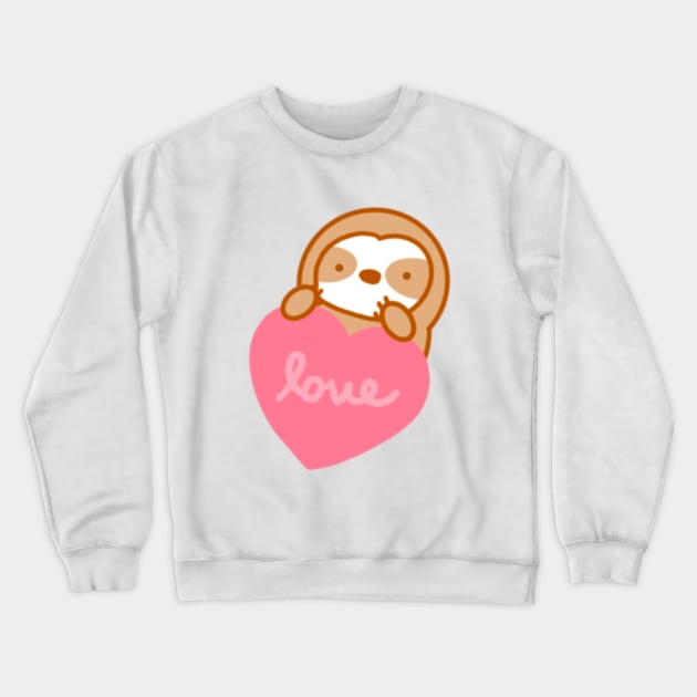 Cute Valentine’s Day Lovely Sloth Crewneck Sweatshirt by theslothinme